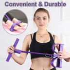 GiftArc 4 Yoga Pedal Puller Resistance Band Fitness Equipment with Foam Handles for Full Body Strength Training & Stretching