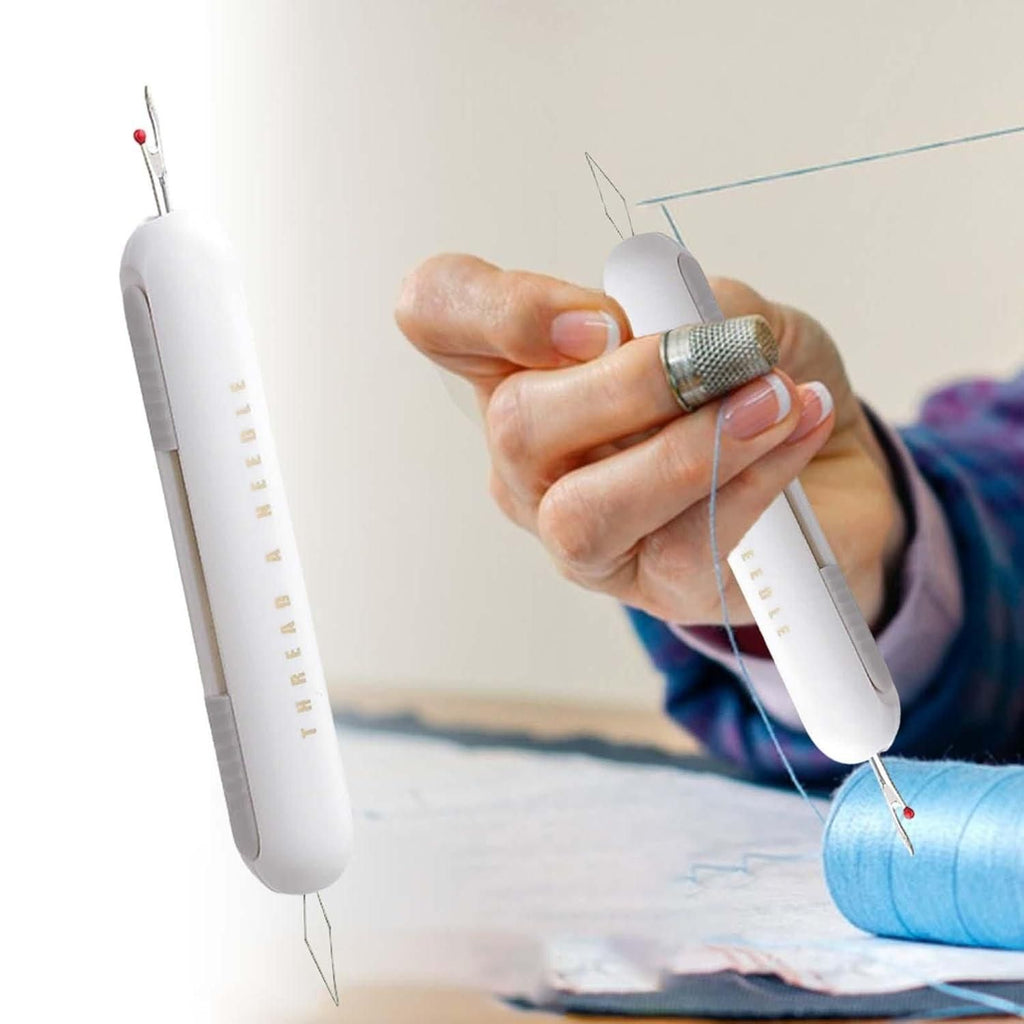 GiftArc 2 in 1 Needle Threader Tool – Easy Threading & Needle Inserter for Hand Sewing and Cross-Stitch
