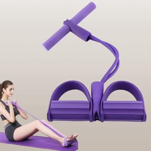 GiftArc 4 Yoga Pedal Puller Resistance Band Fitness Equipment with Foam Handles for Full Body Strength Training & Stretching