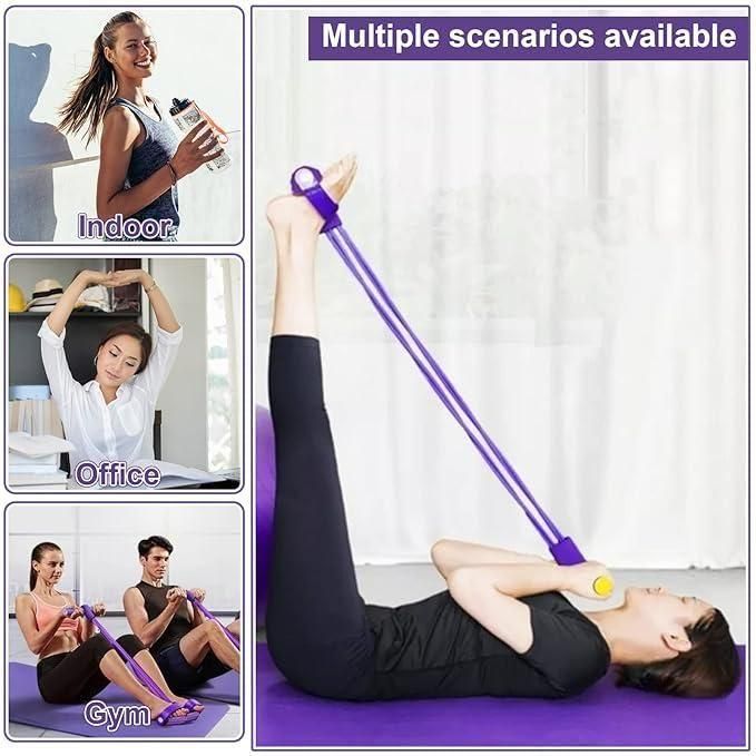 GiftArc 4 Yoga Pedal Puller Resistance Band Fitness Equipment with Foam Handles for Full Body Strength Training & Stretching