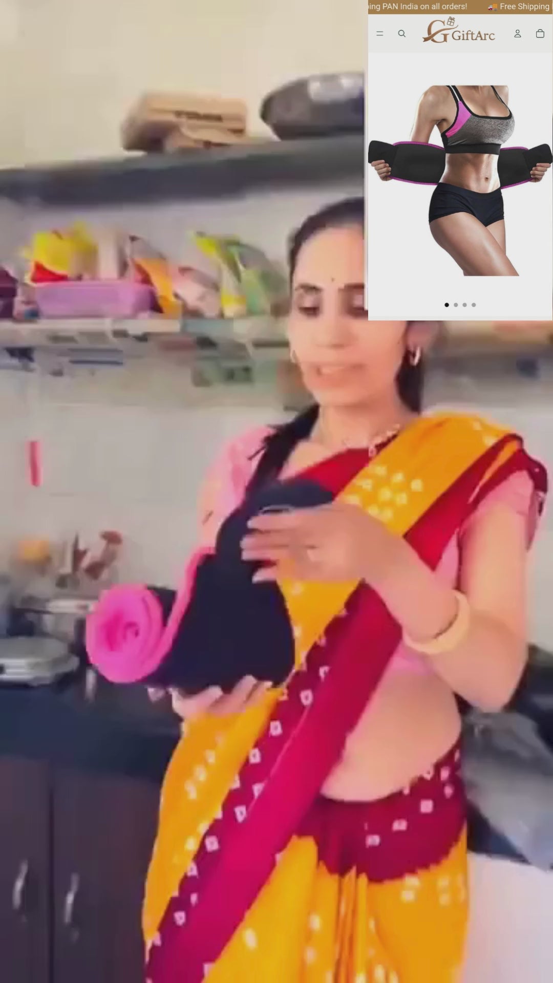 GiftArc Adjustable Waist Trimmer Belt for Intense Core Sweat, Support & Home Workouts